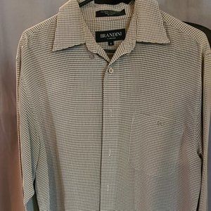 Taupe and Black Window Pane Dress Shirt